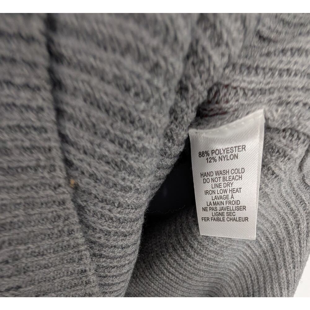 Lulus Sheerah Turtleneck Knit Sweater Dress Long Sleeve Gray - Picture 8 of 12